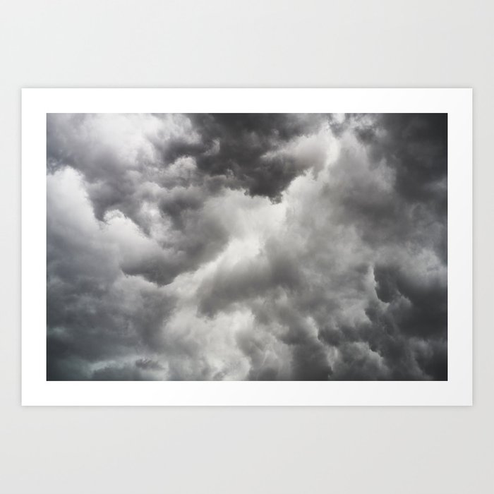Black and White Clouds Art Print