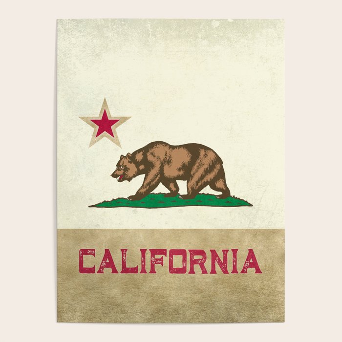 Vintage California Flag Poster by Nature Magick Cascadia Collection