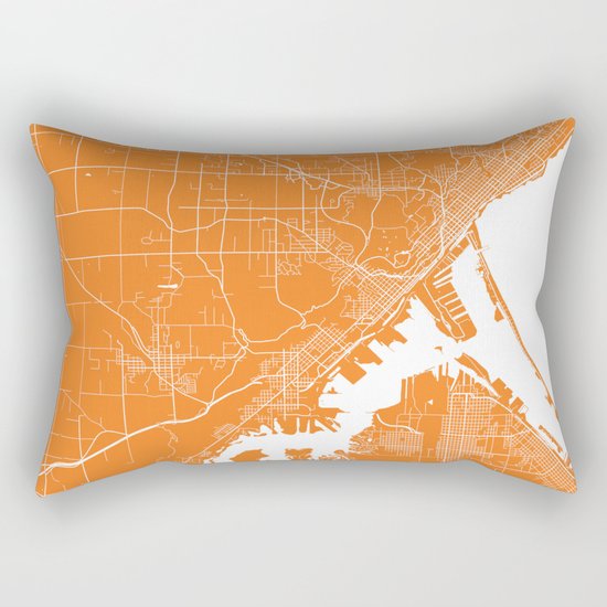 Duluth map orange Rectangular Pillow