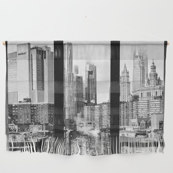 New York City Window | Black and White Skyline Views Wall Hanging
