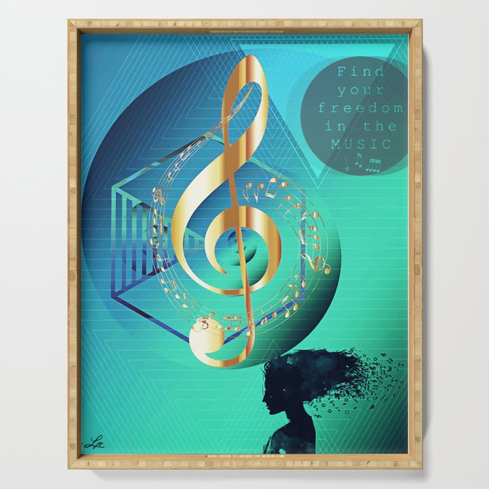 Find Your Freedom in the Music Art Illustration Serving Tray
