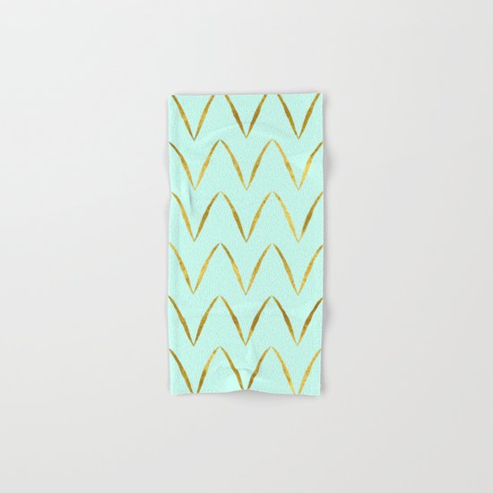 Mint Gold Foil 05 Hand & Bath Towel