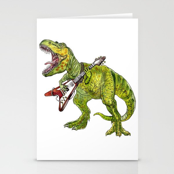 Heavy metal dinosaur Stationery Cards