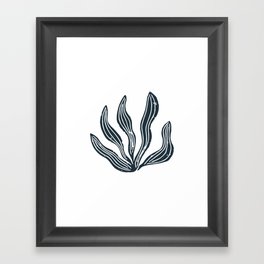 Sea Grass . Navy Framed Art Print
