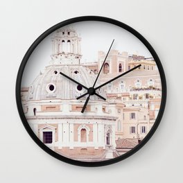 Pale Rome Wall Clock | Italyphotography, Rome, Skyline, Forum, Cityscape, Color, Digital, Buildings, Peach, Architecture 