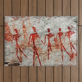 African Cave Art - Hunting Party Outdoor Rug
