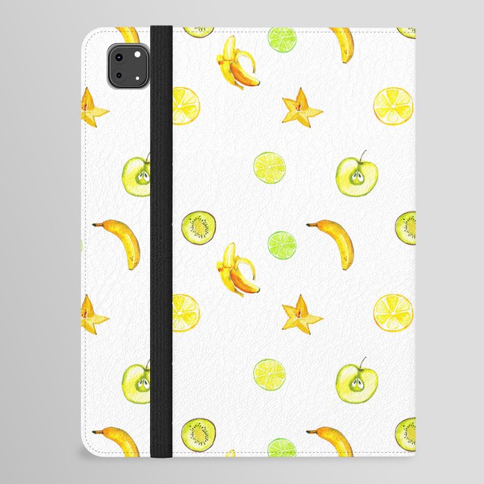 Summer lime green orange yellow tropical fruit  iPad Folio Case
