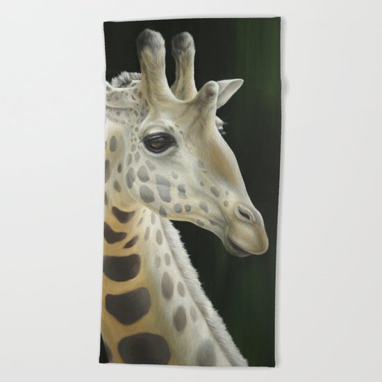 Giraffe Realistic Painting | Animal | Wildlife Art | Nursery Art | Cottage Decor | Home decor Beach Towel