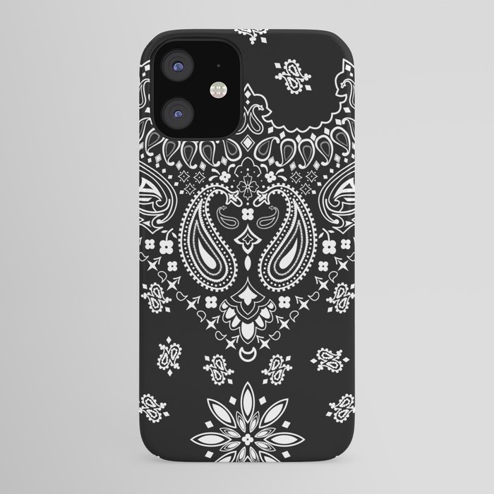 black and white bandana pattern iPhone Case