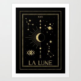 The Moon or La Lune Gold Edition Art Print
