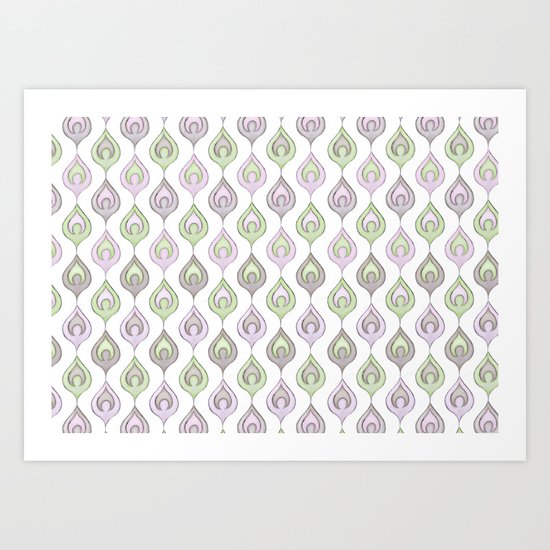 Pretty Leaves all in a Line Art Print