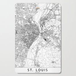 St. Louis White Map Cutting Board