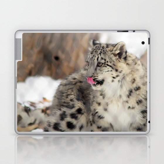 Snow Leopard Cub Laptop & iPad Skin