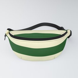 Dark Emerald Green and Cream Large Stripes Fanny Pack