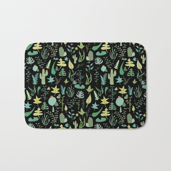 black green garden Bath Mat