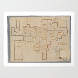 1950 Census Enumeration District Map - Kansas (KS) - Montgomery County - Coffeyville Art Print | Population, Antique, America, City, Map, Drawing, Poster, Town, Unitedstates, Census 