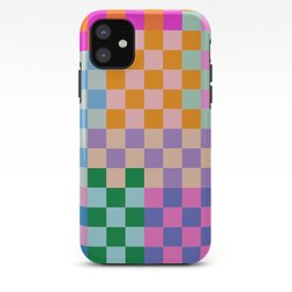 Checkerboard Collage iPhone Case | Pattern, Modern, Vibrant, Happy, Mod, Colorful, Checkerboard, Offbeat, Graphicdesign, Curated 