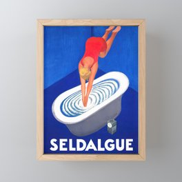 Vintage Bath Poster Seldalgue  Framed Mini Art Print