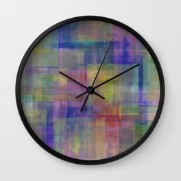 Modern Abstract No. 18 | Rainbow Connection Wall Clock