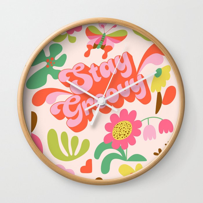 Retro Floral pattern Wall Clock