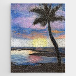 Hawaii Palm Tree at Sunset Jigsaw Puzzle