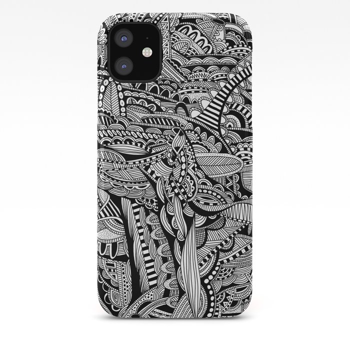 Black And White Doodle Art 1 Iphone Case By Artonthefridge Society6