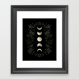 Moonlight Garden - Olive Green Framed Art Print