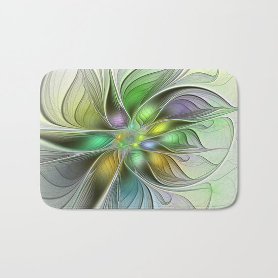 Colors Make My Day, Abstract Fractal Art Bath Mat