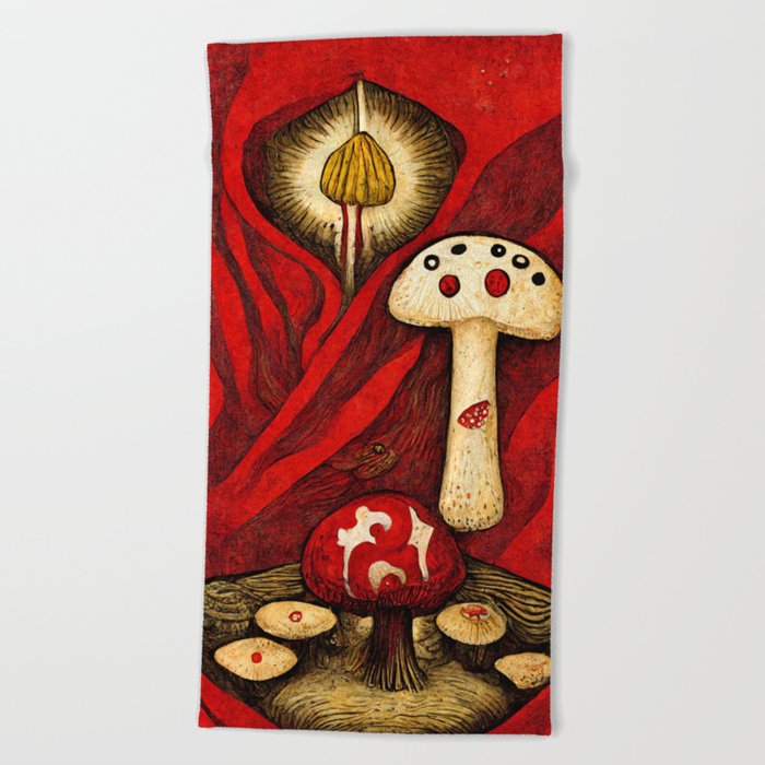 Mushroom Assembly Beach Towel