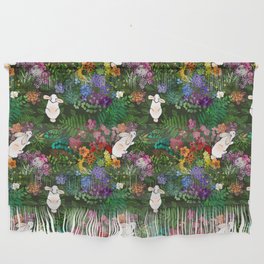 Rabbits in a Rainbow Garden  Wall Hanging