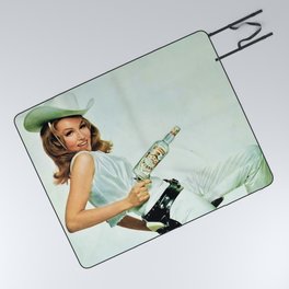 Vodka Martini - Julie Newmar Cowgirl - When I say Bloody Mary...Alcoholic Beverages Vintage Poster Picnic Blanket