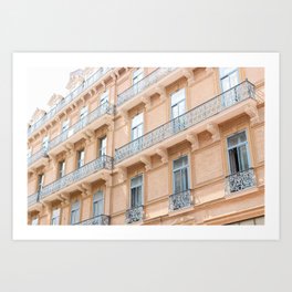The Balconies of Toulouse France | Travel Photography Fine Art Photography Blue Balconies in France  Art Print