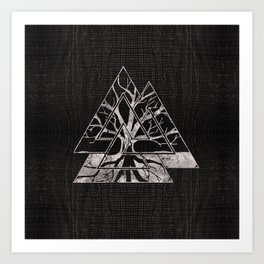 Valknut Symbol and Tree of life  -Yggdrasil Art Print