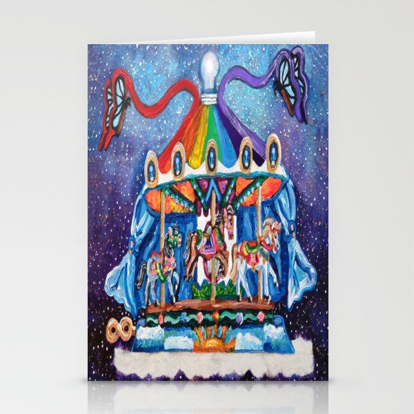 Enchanted Butterfly Dream Carousel Stationery Cards