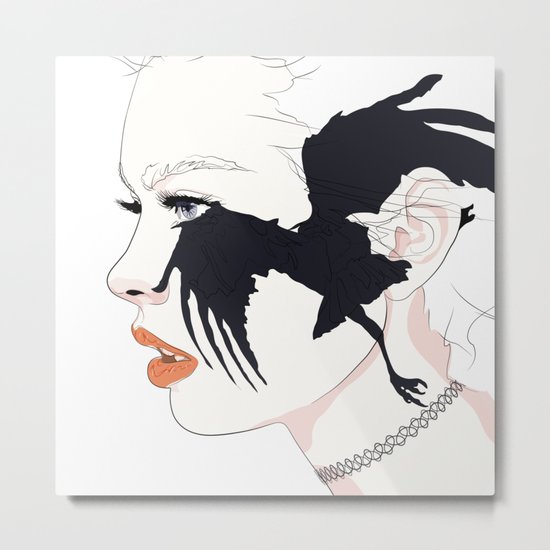 naked_black bird Metal Print