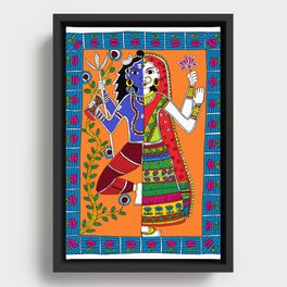 Madhubani Painting / Painting of God Shiv and Mata Parvati/ Madhubani Hub /Original painting of Amrita Gupta Framed Canvas