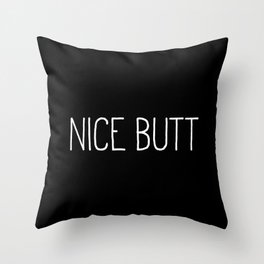 Nice Butt Black Throw Pillow