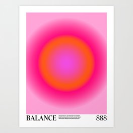 Gradient Angel Numbers: Balance Art Print | Gradient, Balancegradient, Dormroom, Wallart, Charlottepringle, Spirit, Digital, Balanceposter, Pinkaura, Pink 