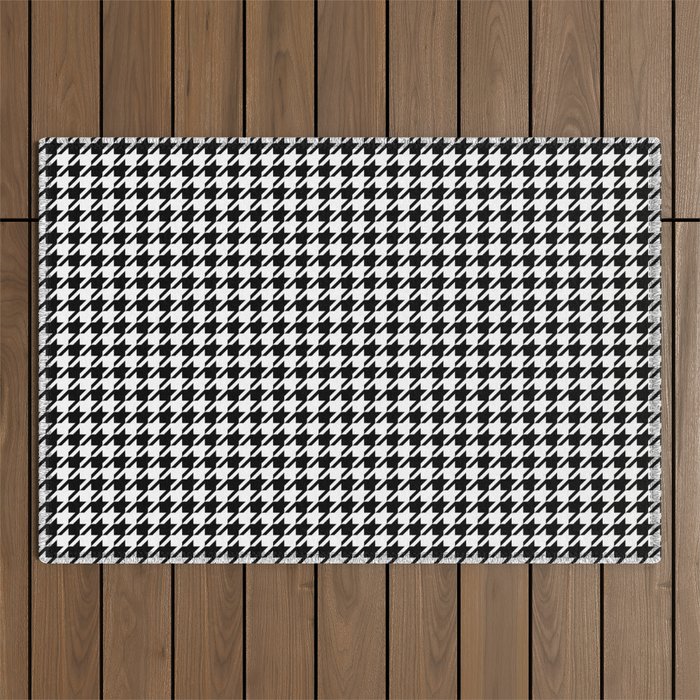 Black & White Houndstooth  Outdoor Rug