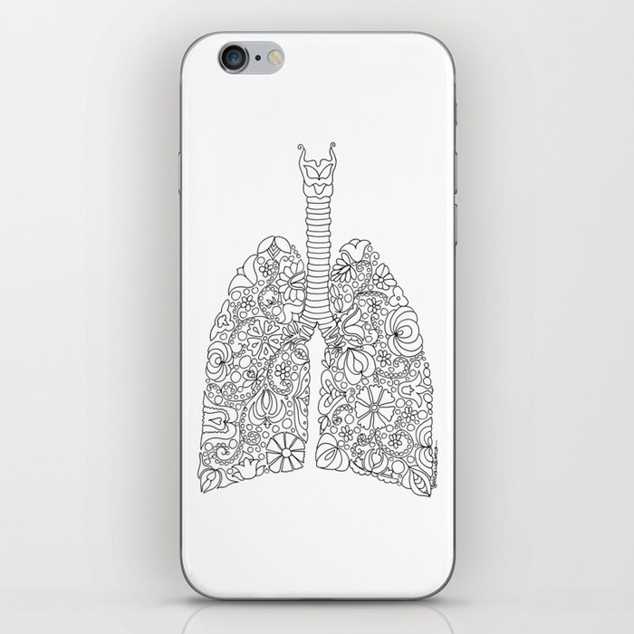 Lungs anatomy with folk motives iPhone Skin
