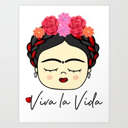 Viva la Frida, artist, flowered Art Print