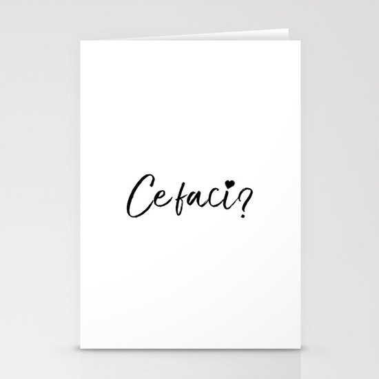 Ce Faci Design Black Stationery Cards By Topsellers Society6