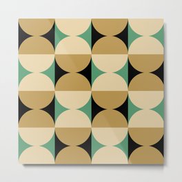 Retro Mid Century Modern Geometric Abstract Pattern 759 Metal Print