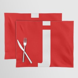 letter J (White & Red) Placemat