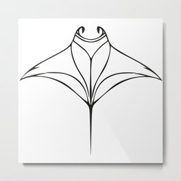 Manta Rays In Elegant Flight Metal Print