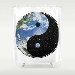 Earth / Space Yin Yang Shower Curtain