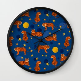 Cosmic Tigers Wall Clock