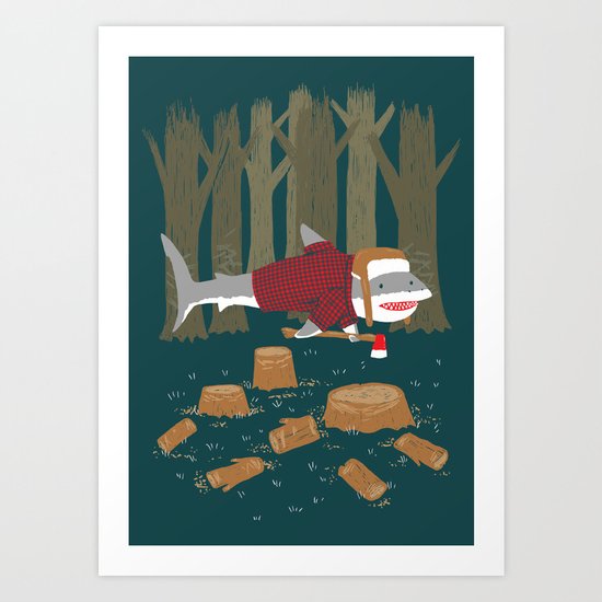 LumberJack Shark Art Print