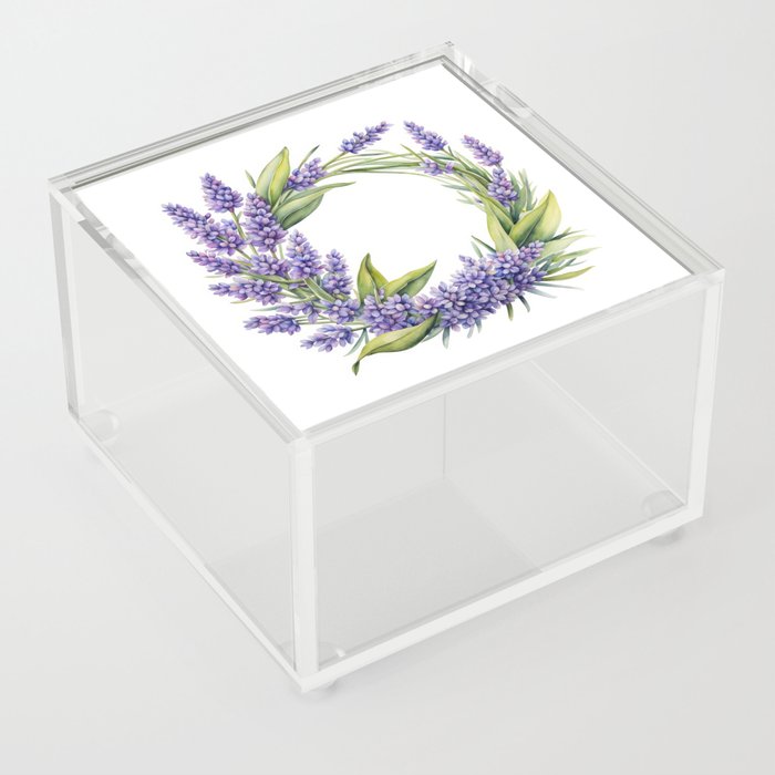 Lavender Wreath Acrylic Box