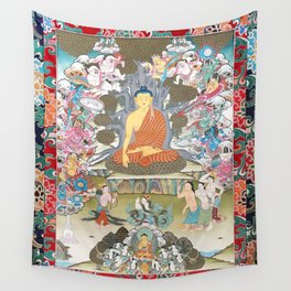 Temptation of Buddha by Mara Tibetan Thangka Wall Tapestry